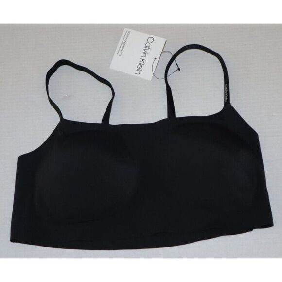 Calvin Klein QP21320 Women Sz L Black Lightly Lined Seamless Racerback Bralette - Picture 3 of 8